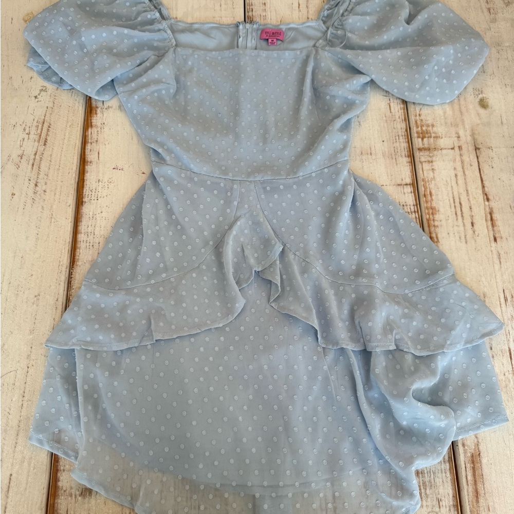 Francesca's Collections Light Blue‎ Polka Dot Dress